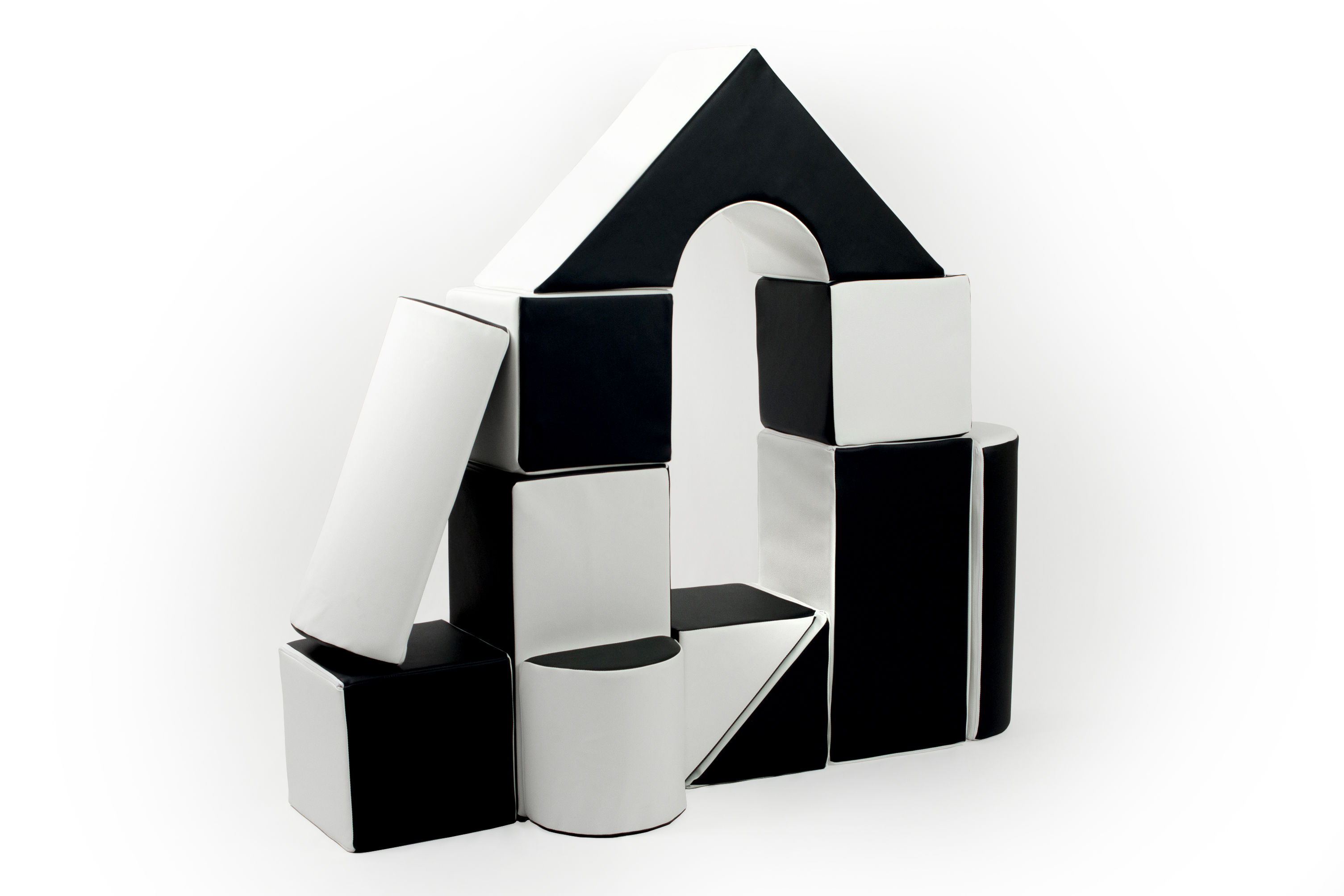 11 Piece Castle Block Sets - Black & White