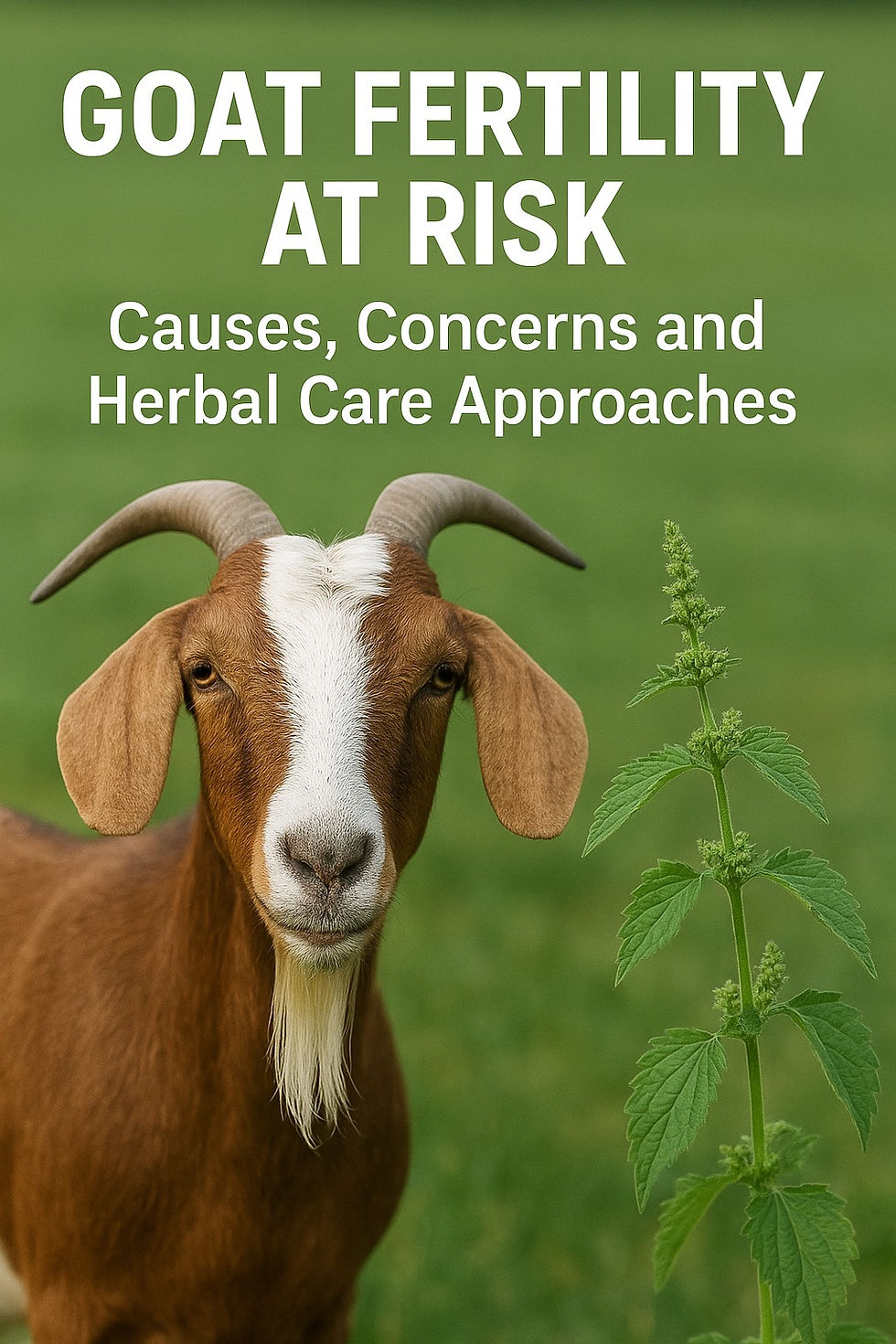 Exploring the impacts on goat fertility, this image highlights the urgent need to address causes and concerns with innovative herbal care approaches.