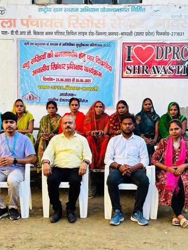 Group portrait: staff and trainees at DPRC Shirwassi