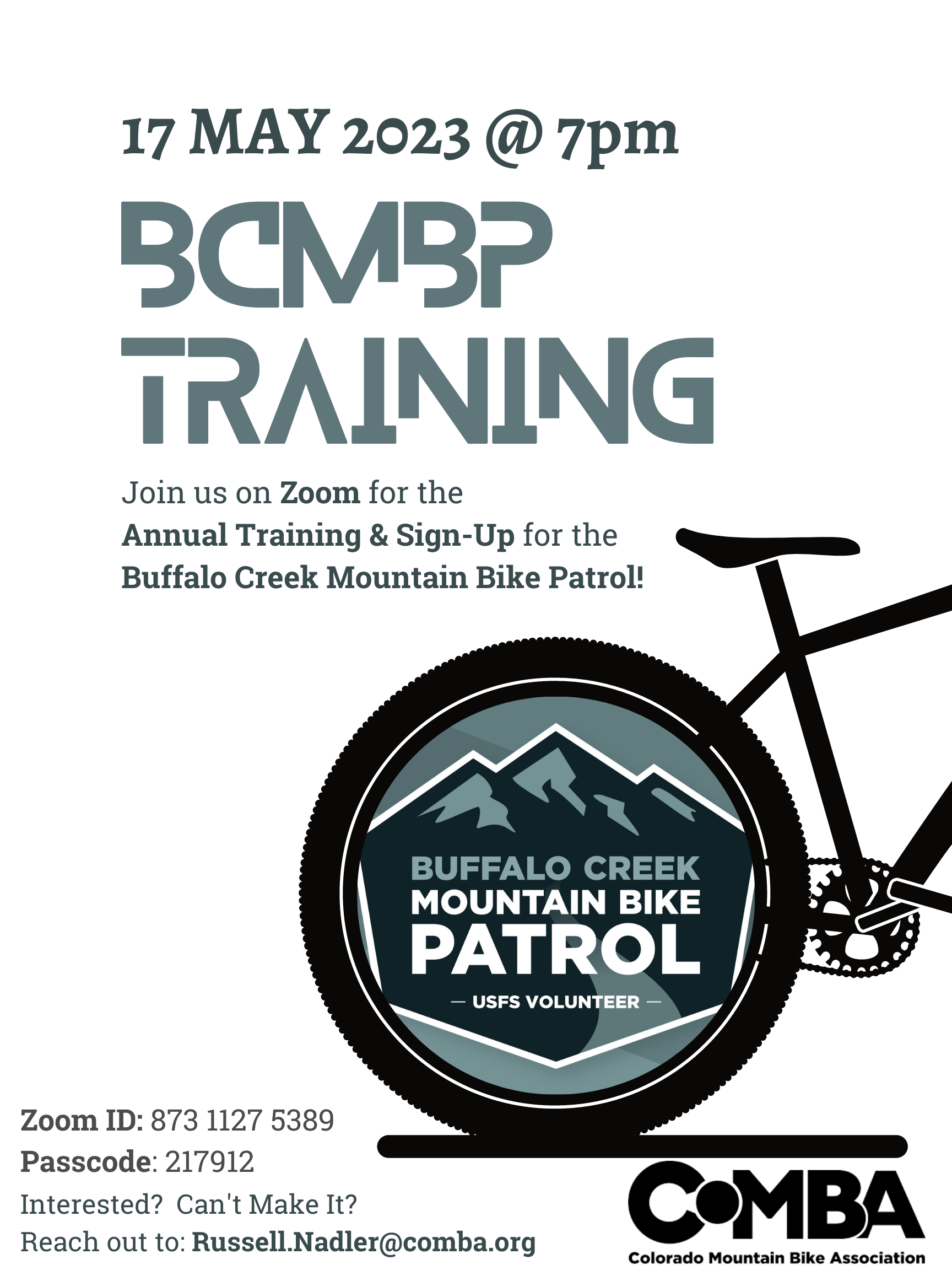 Buffalo Creek Mountain Bike Patrol Info Session COMBA