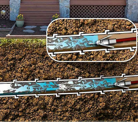 Hydrojetting a clogged drain line