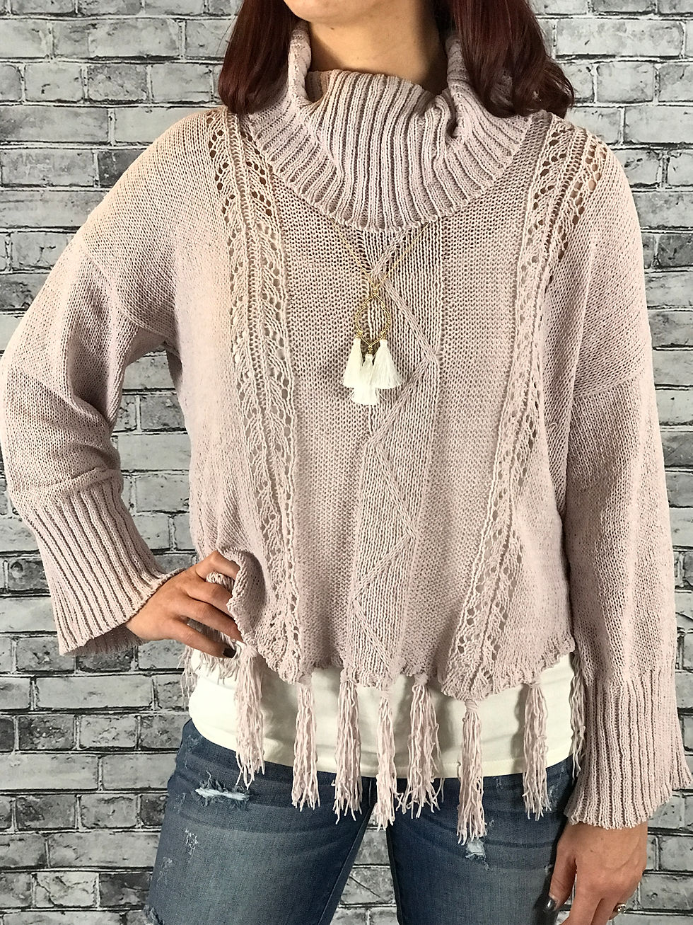 Thumbnail: Tassle Sweater-Grey