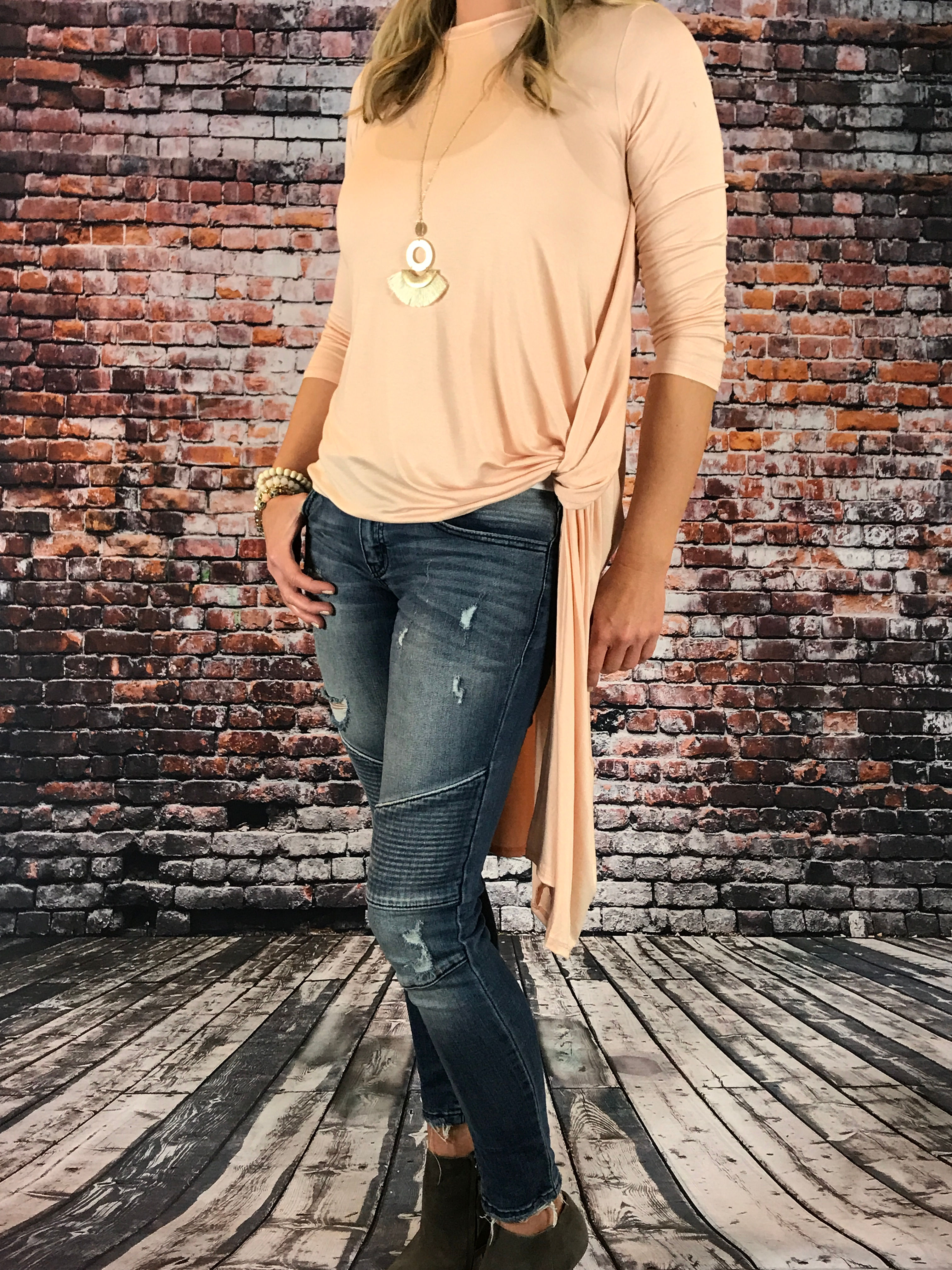 Short/long top- Peach