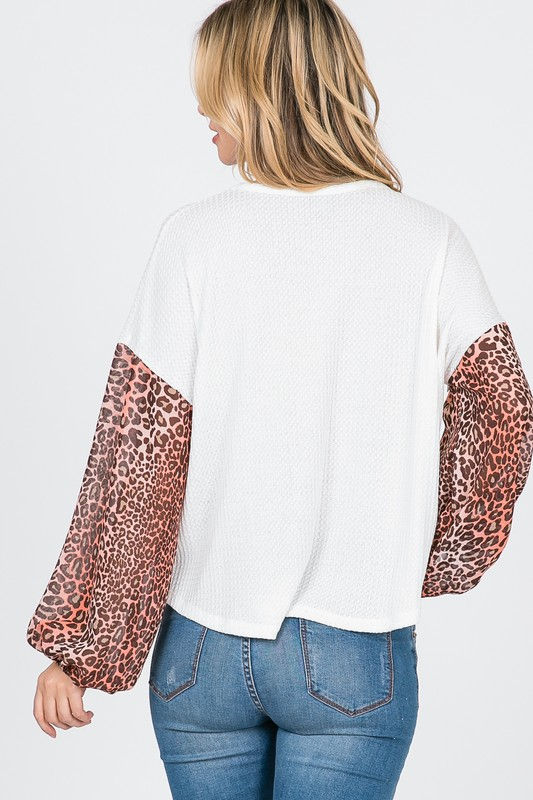 Thumbnail: Bell Sleeve Top- Cheetah