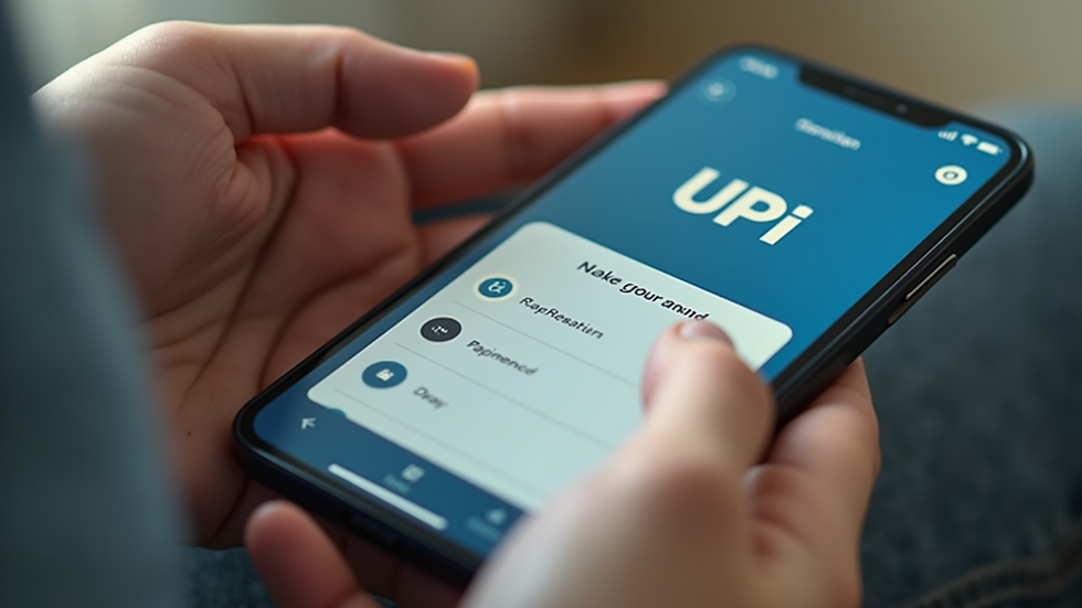 Close-up view of a smartphone displaying a UPI payment interface