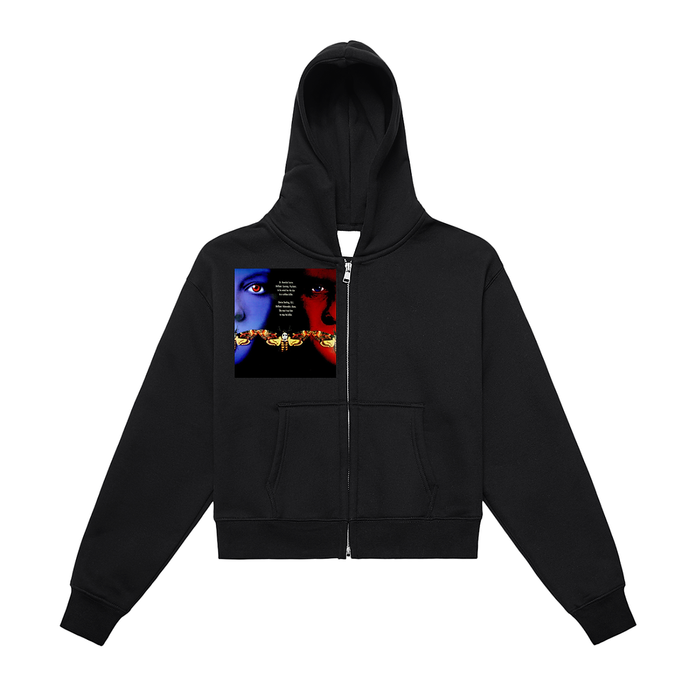 Fleeced Zip-Up Cropped Hoodie