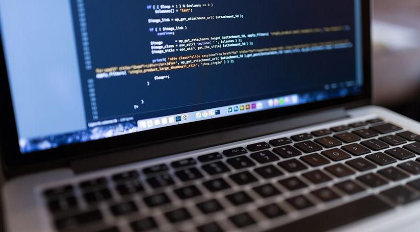Code on a laptop computer