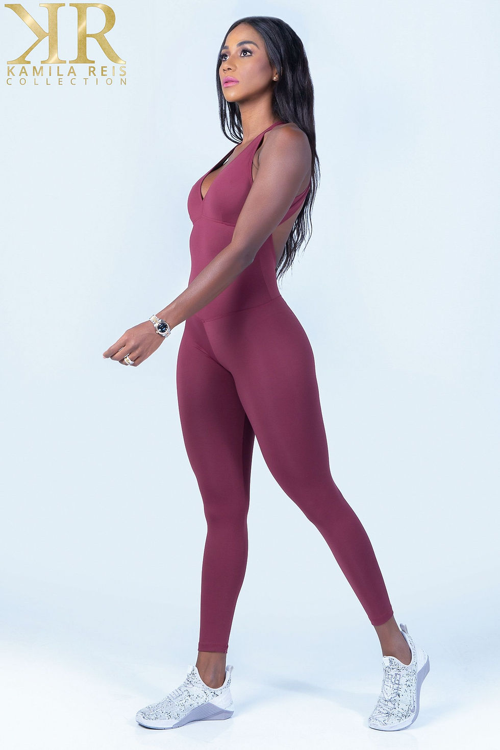 サムネイル： Maroon Bordeaux Jumpsuit