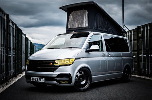 camper conversion; vw camper conversion; bespoke campervan; bespoke campervan interiors; custom design camper; vw transporter camper; dub alchemy; high end campervan; high end day van; day van; silver camper