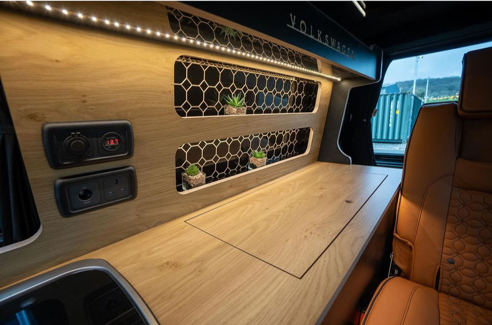 camper conversion; vw camper conversion; bespoke campervan; bespoke campervan interiors; custom design camper; vw transporter camper; dub alchemy; high end campervan; high end day van; day van; camper kitchen; campervan inspiration; camper kitchen inspiration; bespoke camper kitchens