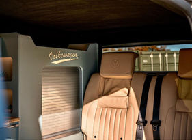 camper conversion; vw camper conversion; bespoke campervan; bespoke campervan interiors; custom design camper; vw transporter camper; dub alchemy; high end campervan; high end day van; day van; camper kitchen; campervan inspiration; camper kitchen inspiration; bespoke camper kitchens; leather seats; leather interior; RIB bed