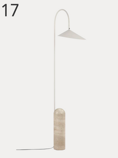 Audo Floor Lamp, Beige and Travertine