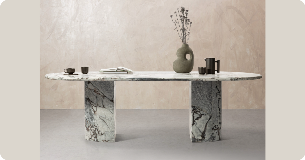 Eternity Modern Milan Oval Stone Dining Table