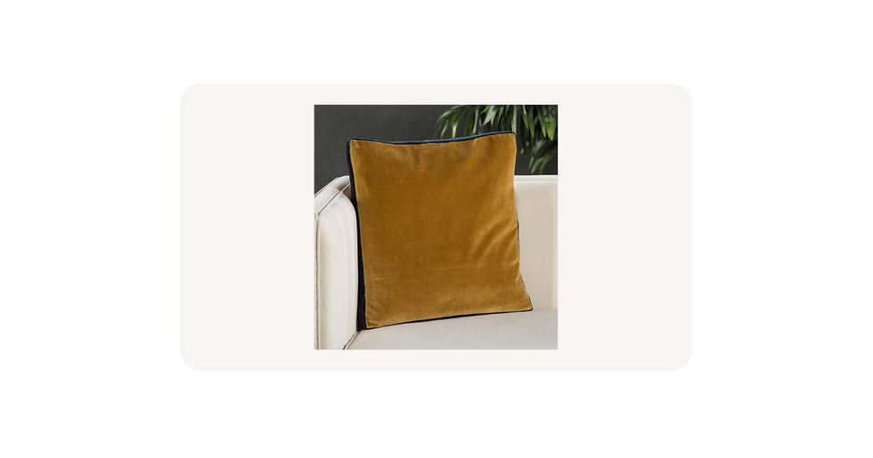 cotton velvet throw pillow navy and gold