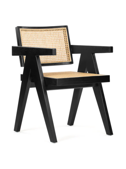 black dining chair jeanneret interior icons