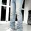 Thumbnail: Stretch Denim Skinny Jeans, Washed Cotton Slant Pockets Flare Leg Casual Pants