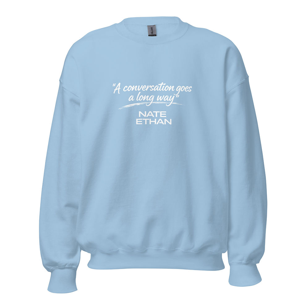 Thumbnail: “A Conversation Goes a Long Way” – Nate Ethan Sweatshirt