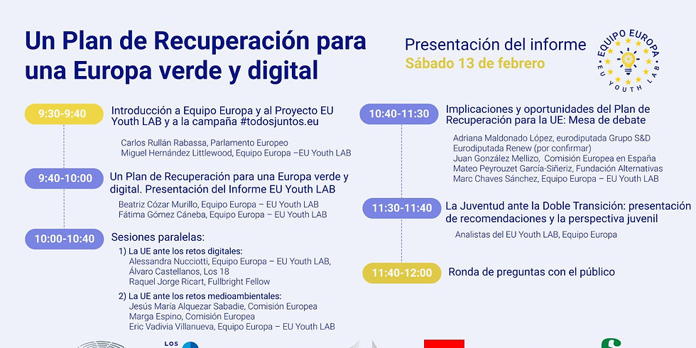 Zoom Meeting: A recovery plan for a green and digital Europe that meets the challenges of the 2030 Agenda.