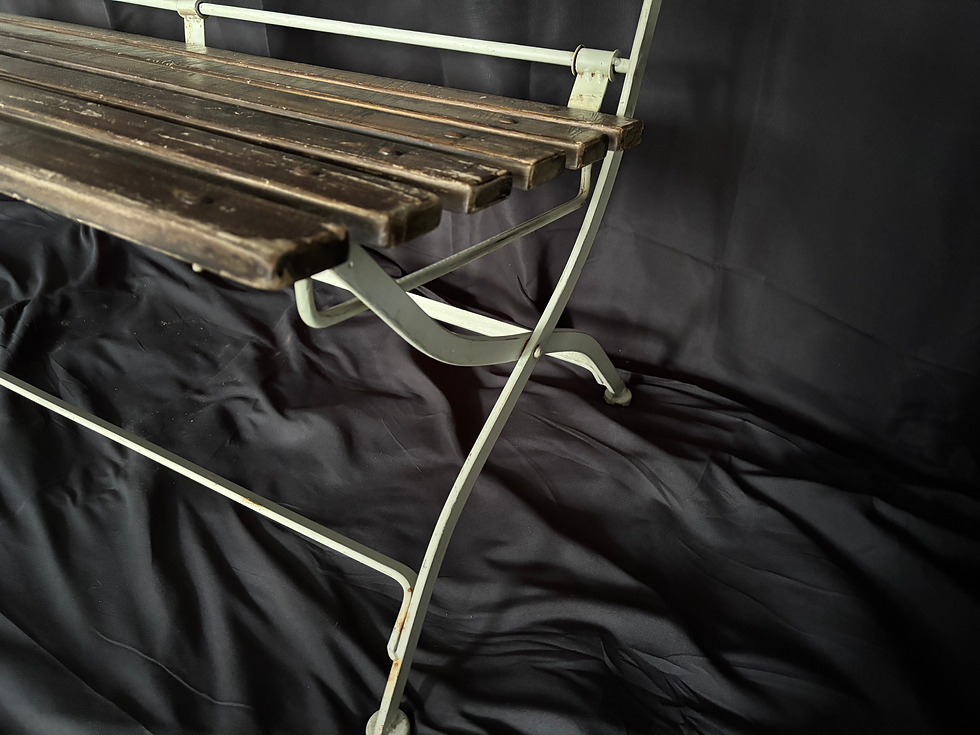 Thumbnail: Vintage French Folding Garden Bench