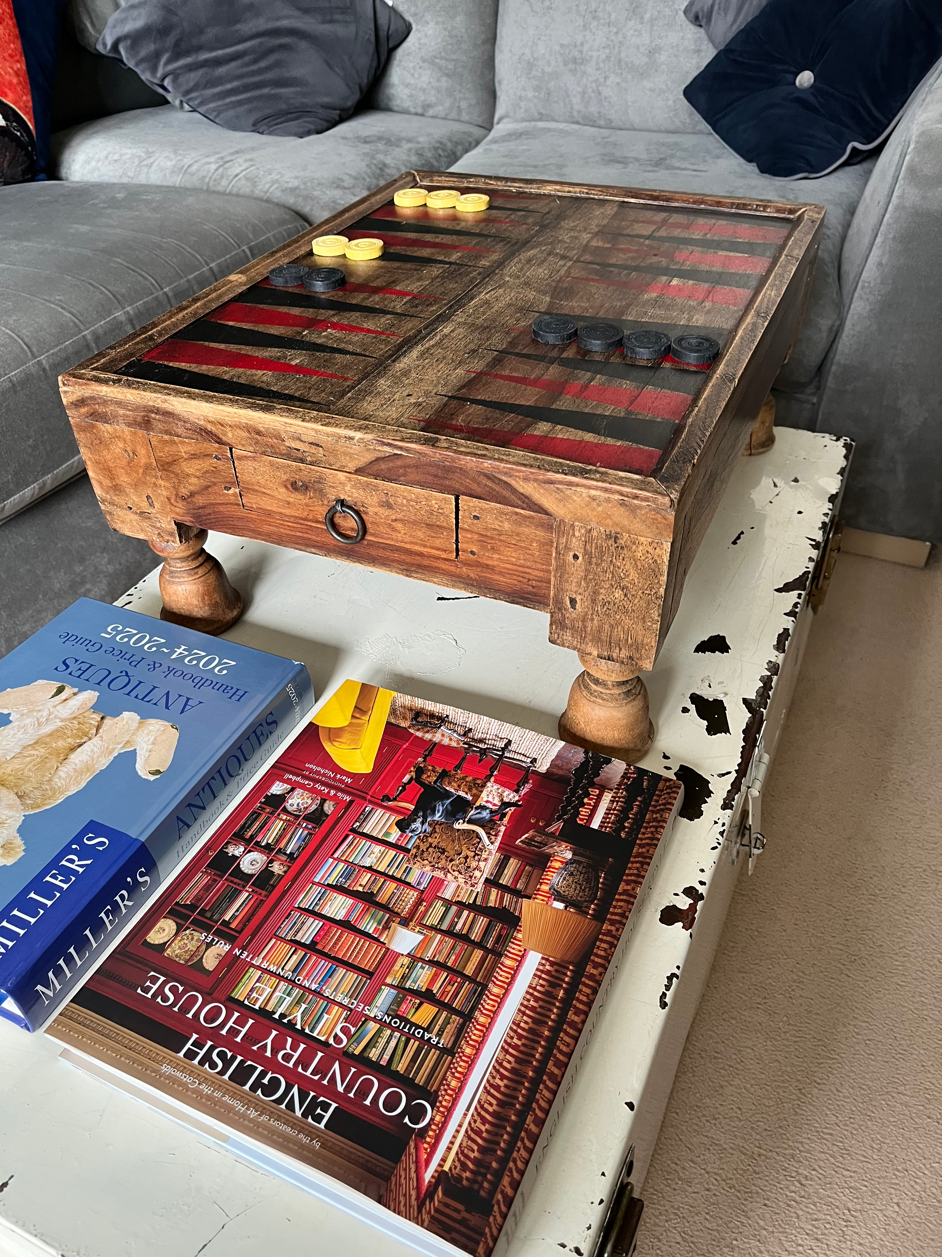 Vintage Moroccan Backgammon Table