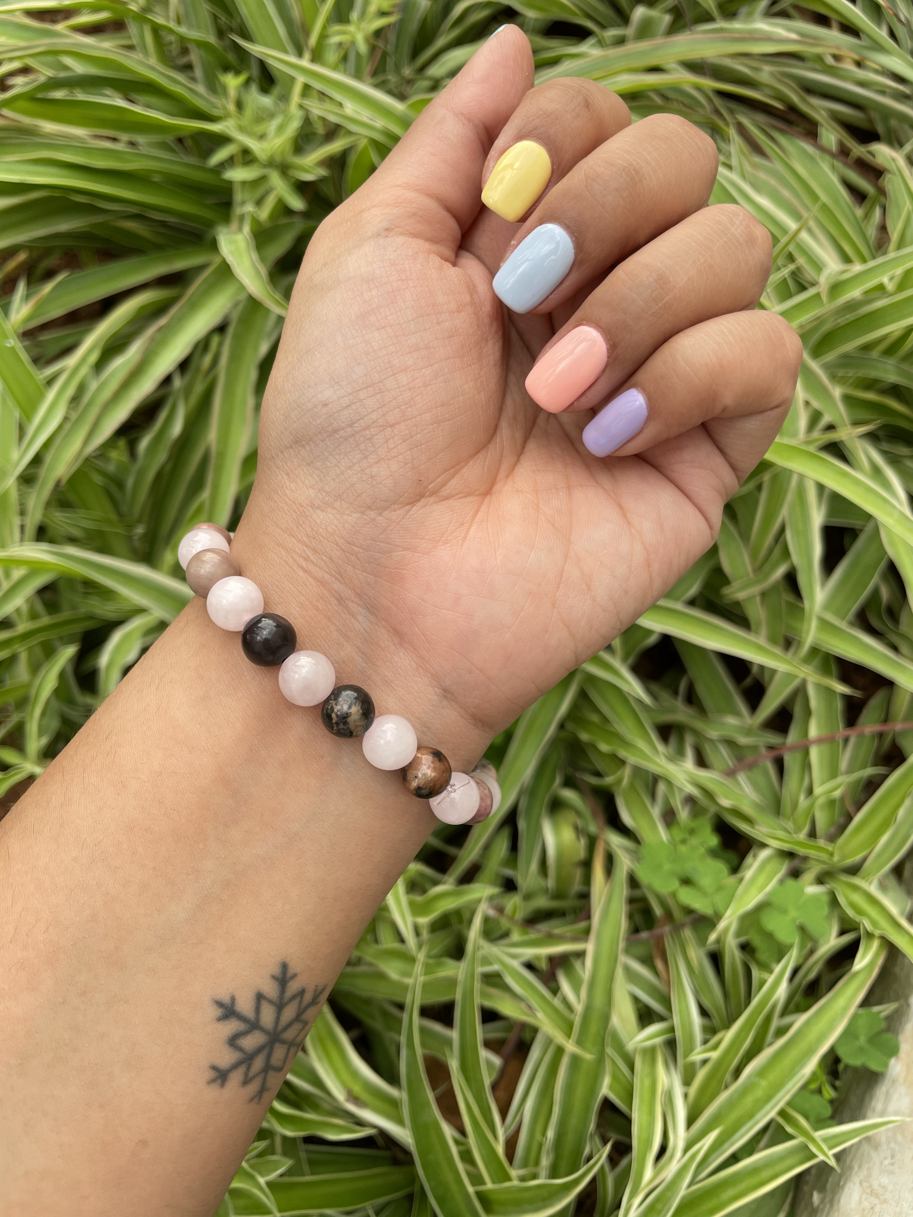 rhodonite & rose quartz bracelet