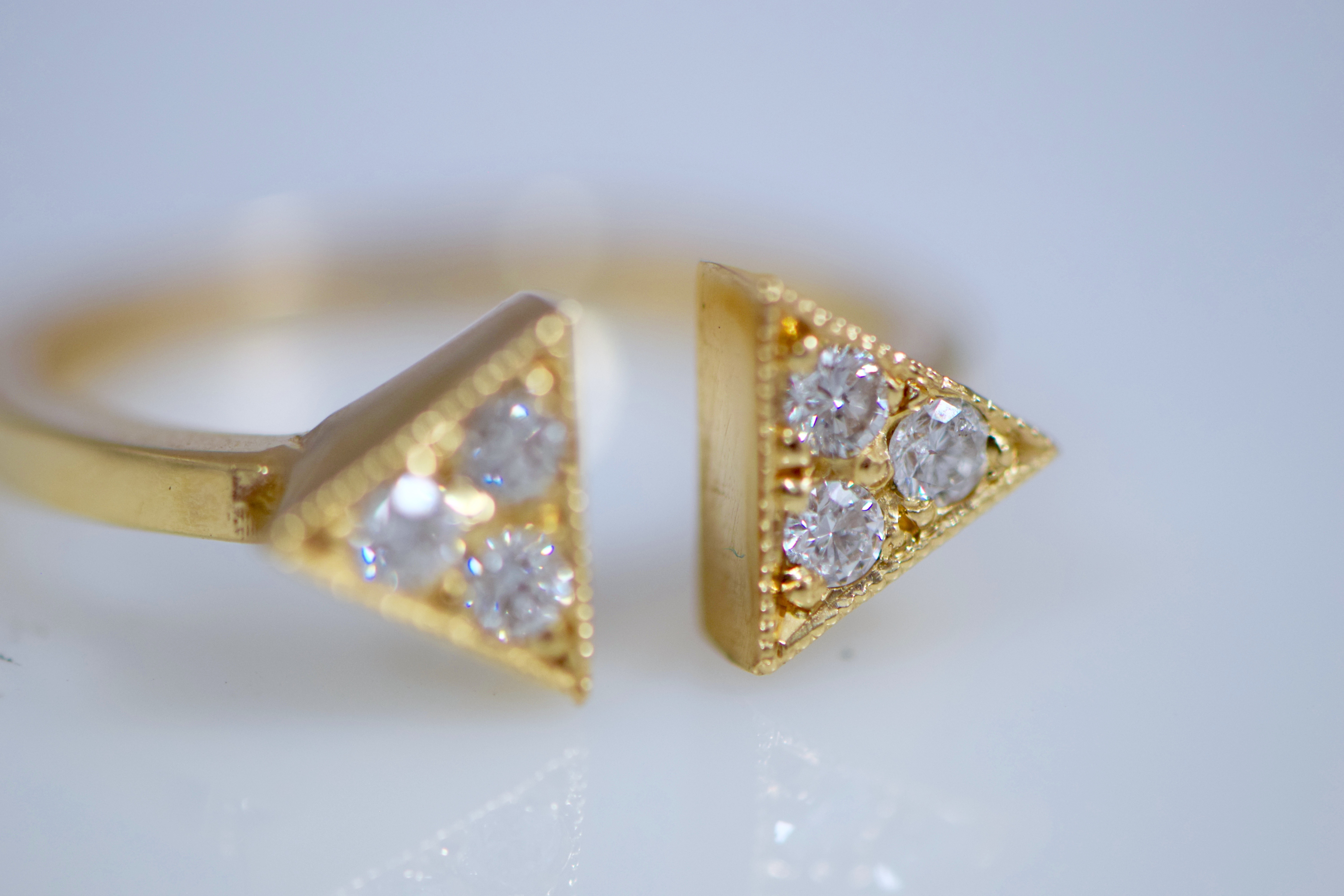GEO Diamond Double Triangle Ring