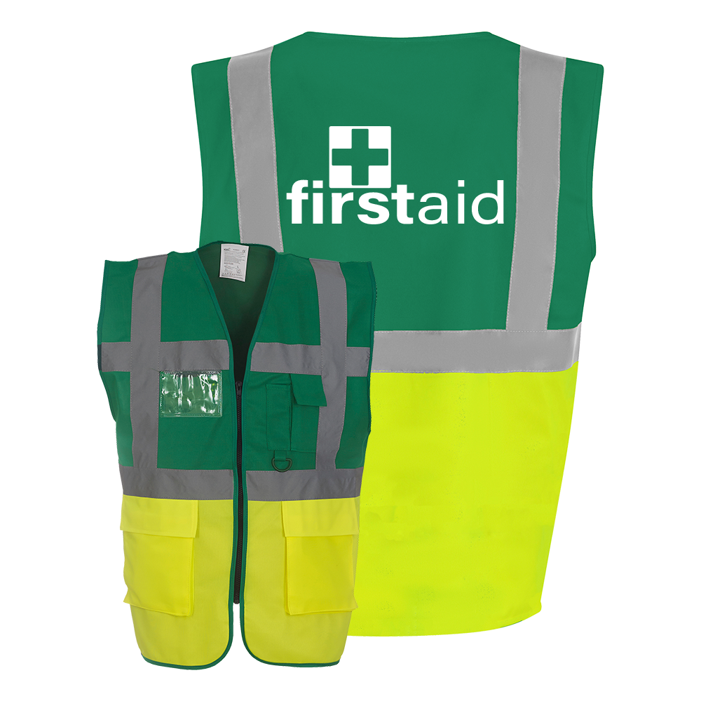 First Aid Hi-vis Waistcoat - zip up