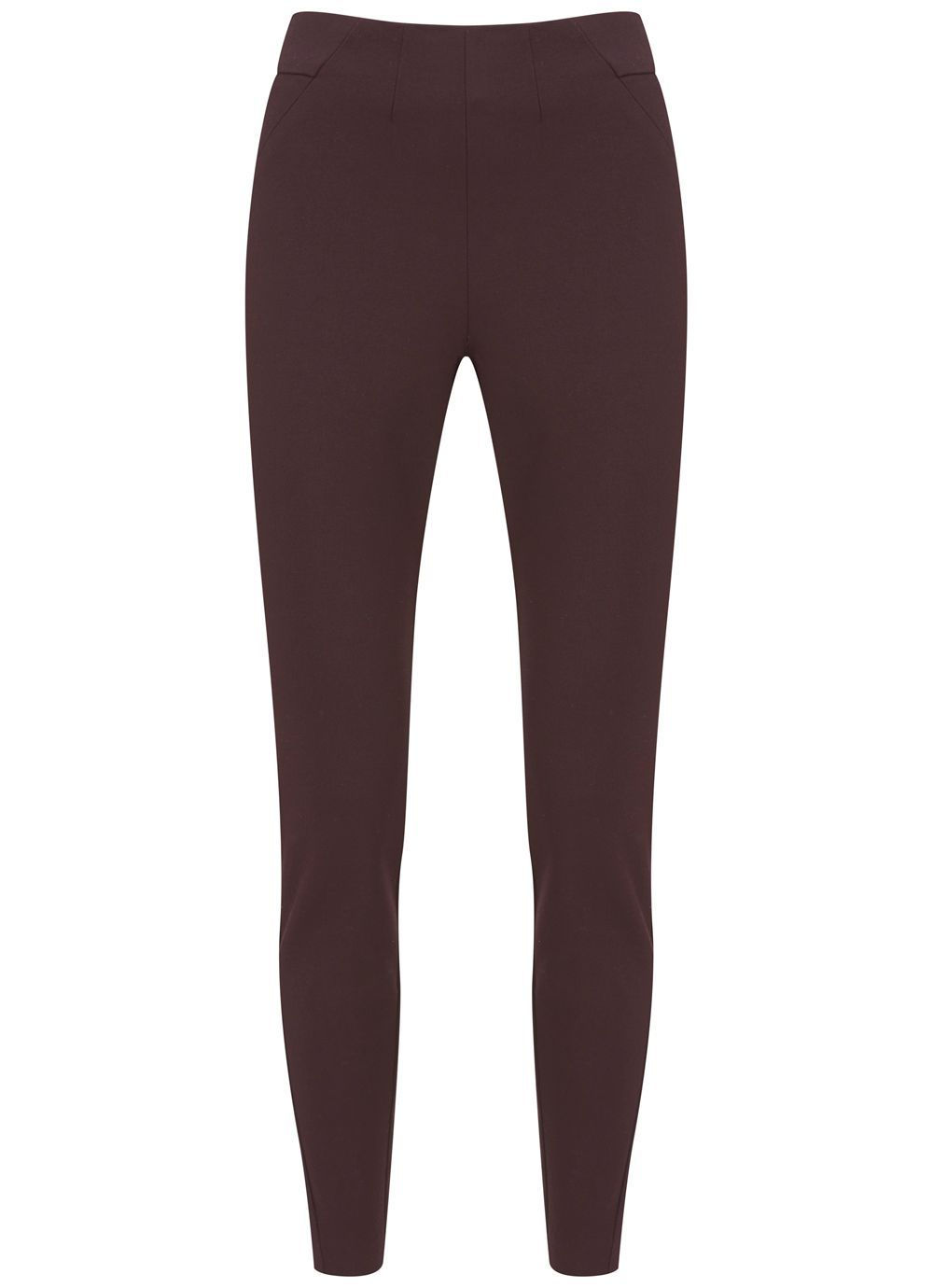 Mint Velvet Bordeaux Zip Contour Tregging, Dark Red