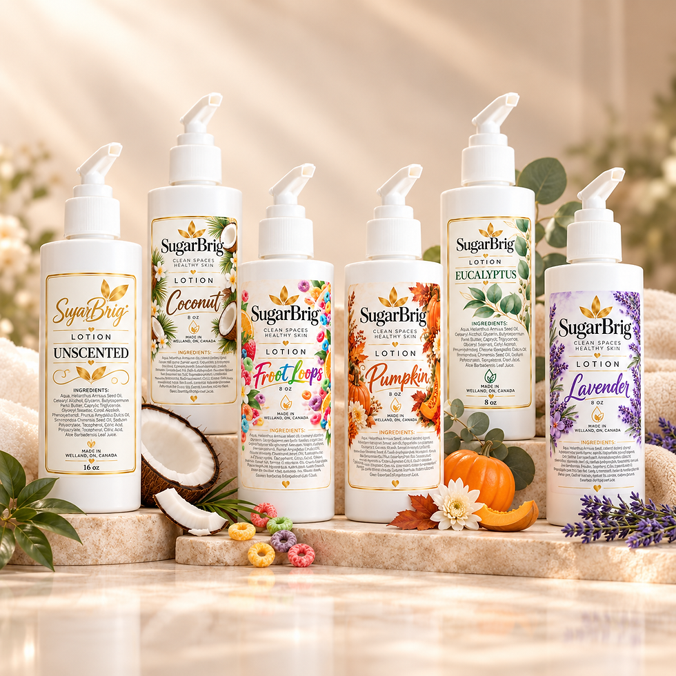 SugarBrig lotion collection in assorted scents