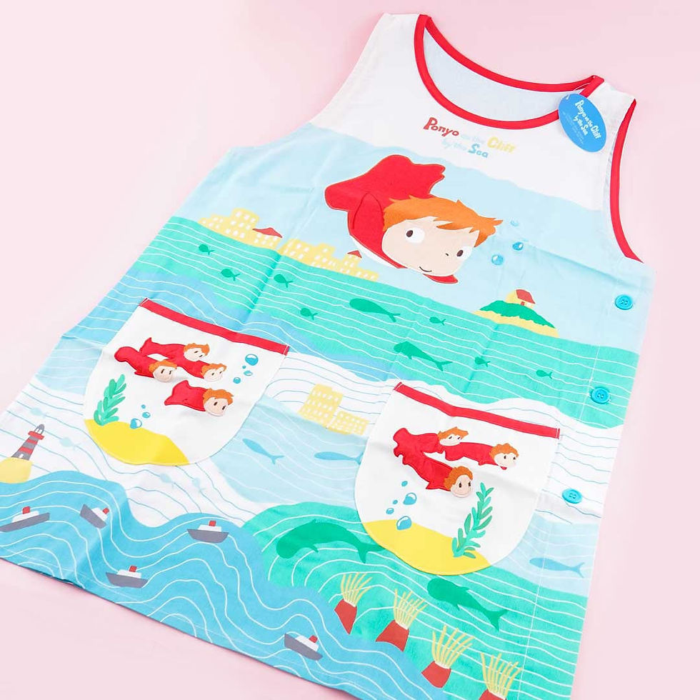 Ponyo on the Cliff apron with ocean view and Ponyo character design