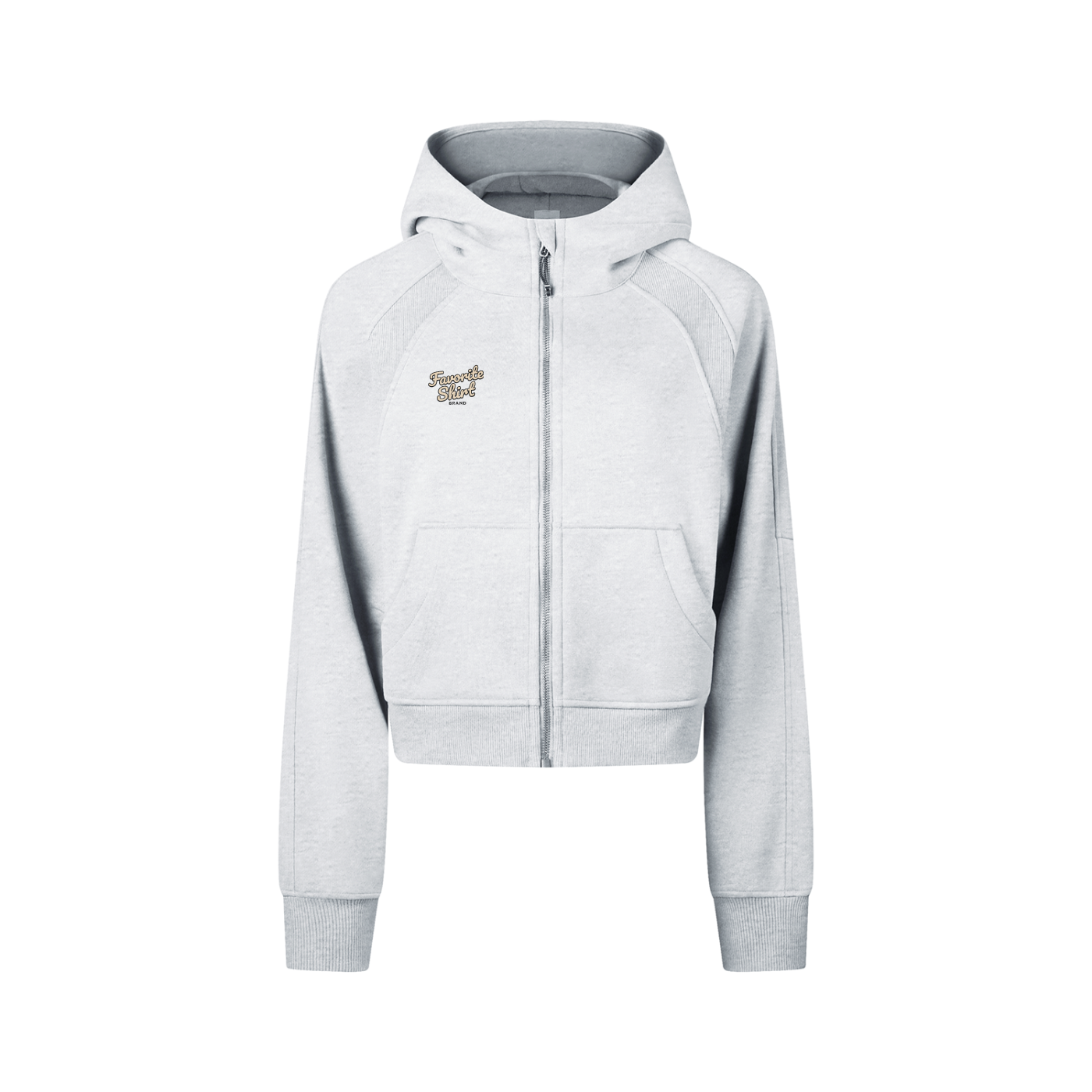 Cropped Zip-Through Hoodie
