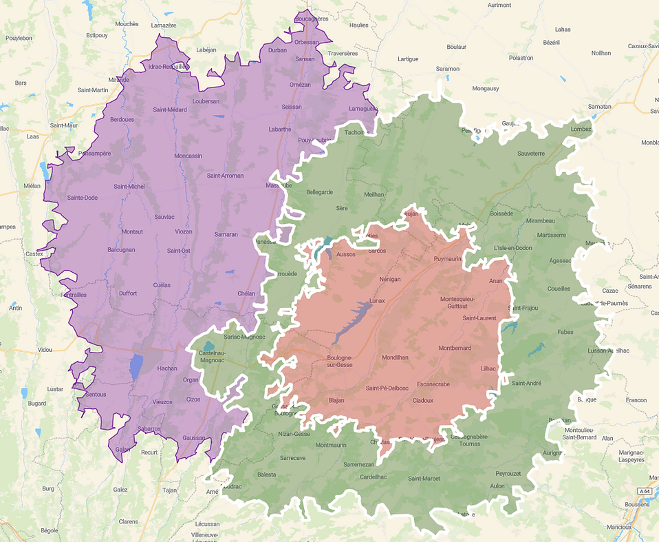 Zones d'intervention en Occitanie