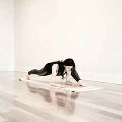 Press the feet down. Even when you're standing