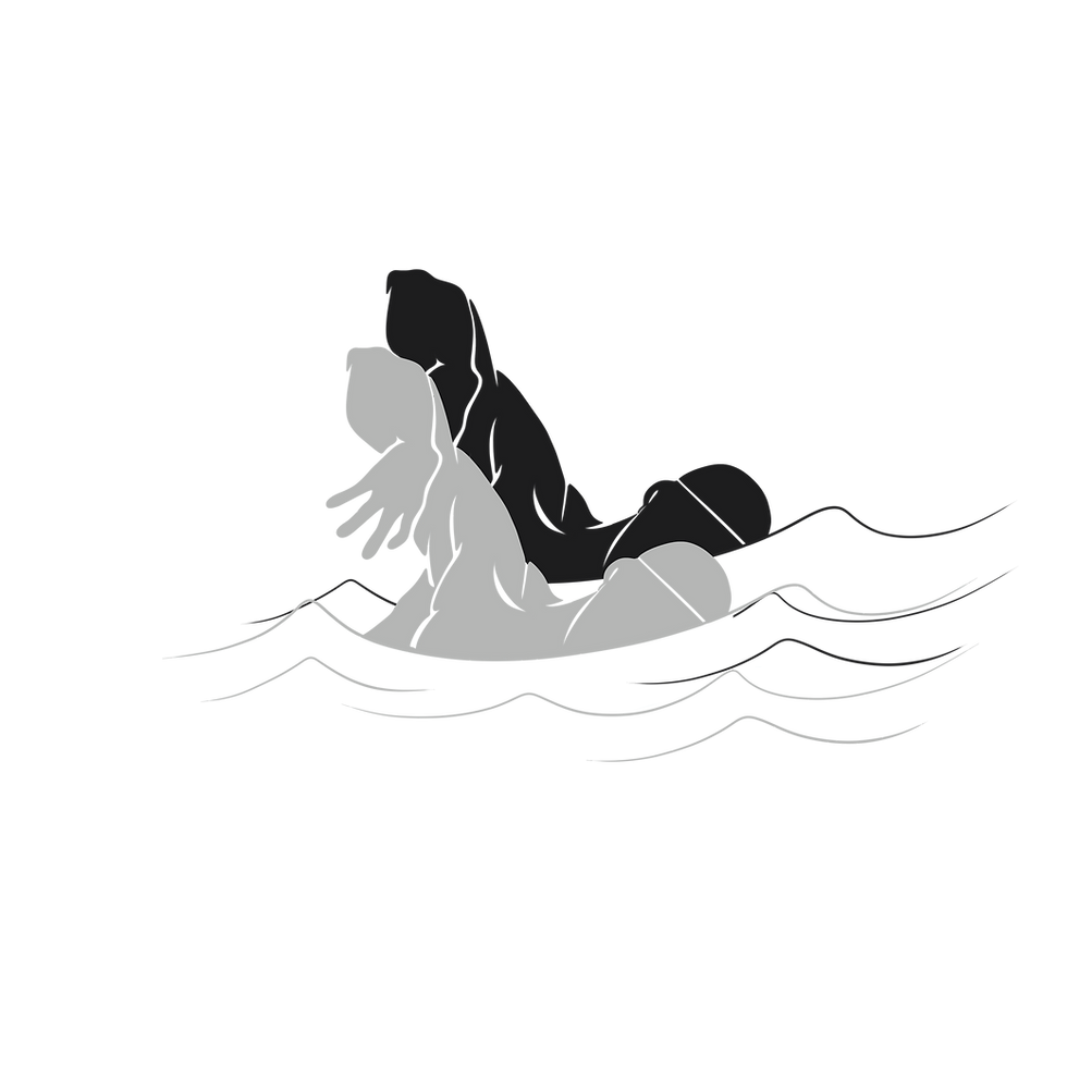 Thumbnail: black and grey swimmer shadow design