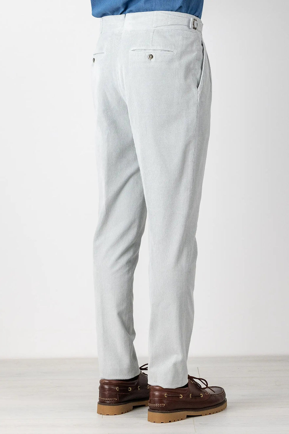 Thumbnail: Autumn Winter Gray Chino Cotton Velvet Trousers