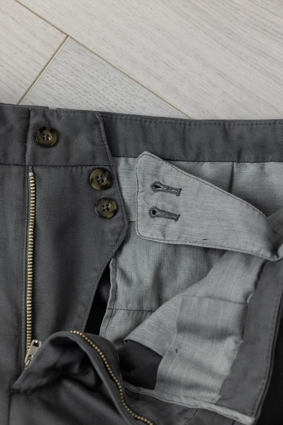 Thumbnail: Autumn Winter Gray Cotton Chino Trousers
