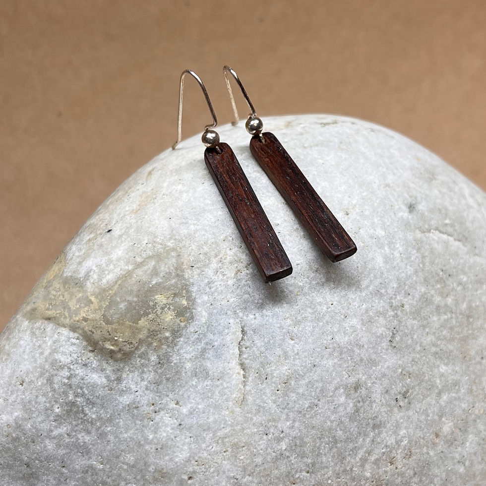 Exotic Wood Bar Dangle Earrings