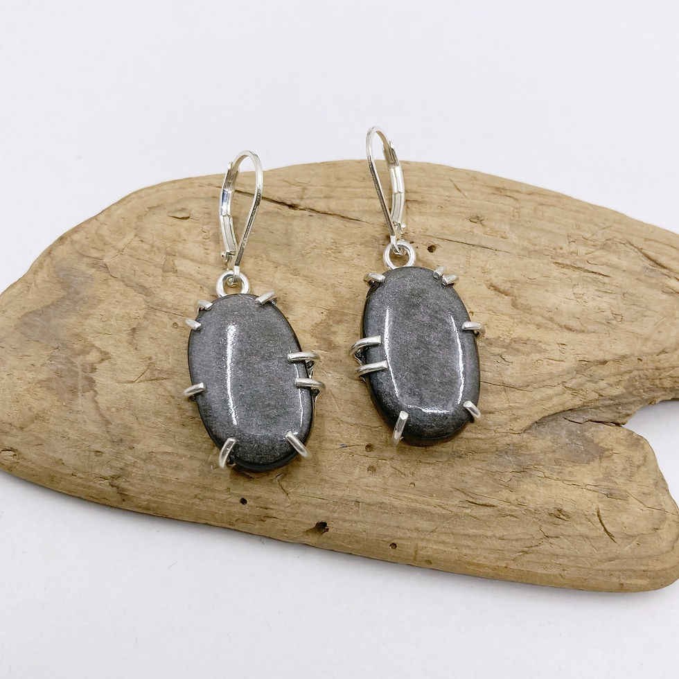Silver Sheen  Obsidian Earrings