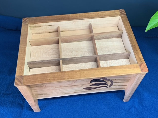 Thumbnail: Maple with Sculptured Handle Jewellery Box