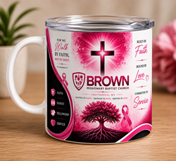 12 oz Coffee Mug - Breast Cancer Design - Mock Up