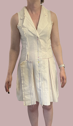 someone wearing a calico toile