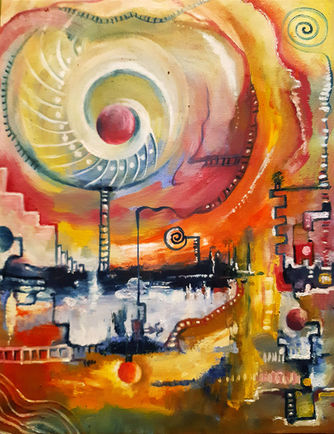 Óleo sobre cartón entelado.- Gina Ghelfi