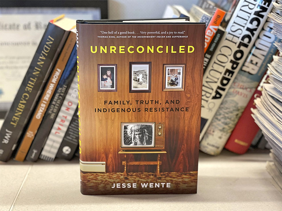 A picture of the book, Unreconciled, by author Jesse Wente.