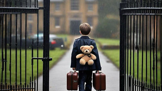 boy holding bags