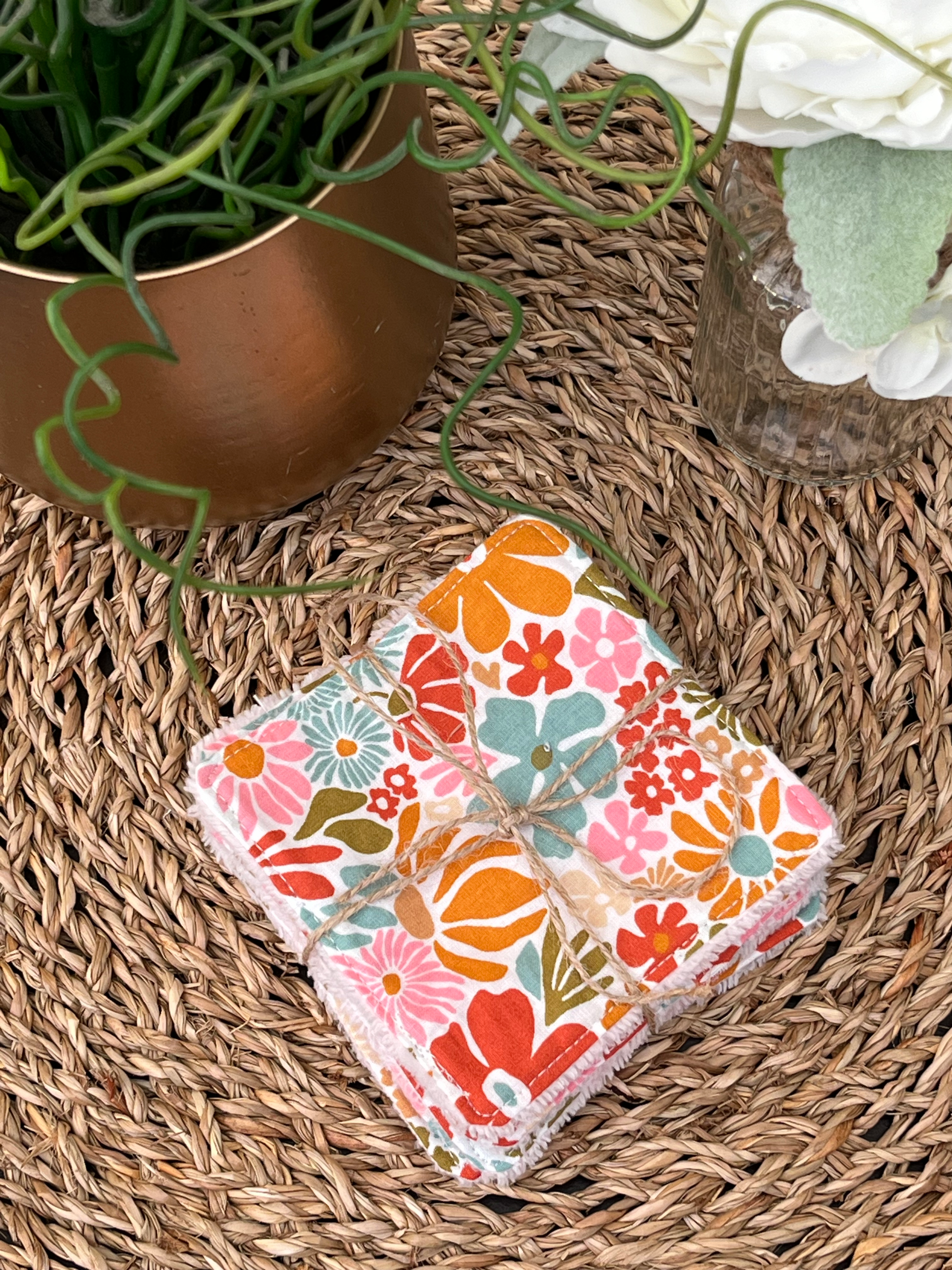 Lot de 6 lingettes éponge bambou/multifleurs