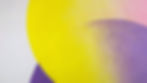 Kunstwerk "symbiotic aura". Zwei ineinander fließende Kreise; Neongelb, Persischrosa und Violett auf Baumwollgewebe. Detail