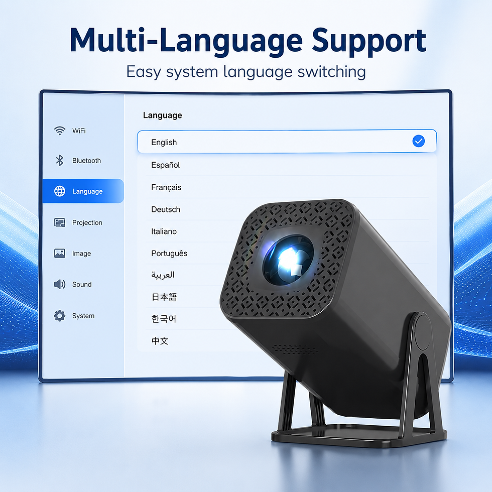 Thumbnail: Beam Projector 550ANSI Native 720P Support 8K Video HDR10+ Wifi6 BT5.2 Google Pl