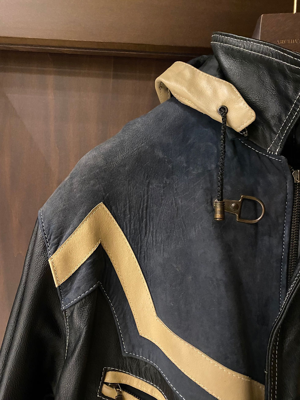 Miniatura: Vintage Ultra Rare 90s Bikers Made in France Leather Jacket