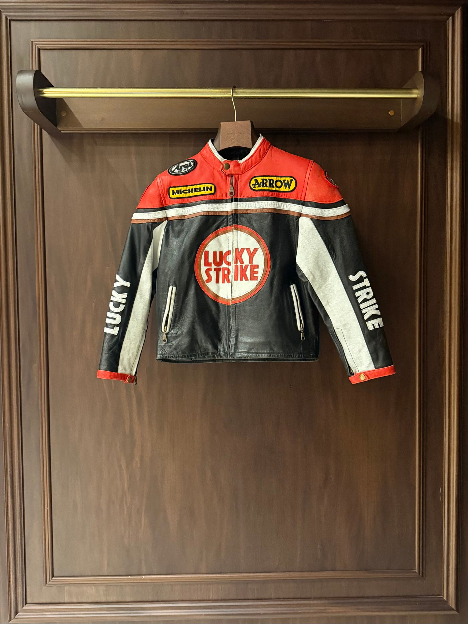 Vintage Ultra Rare 90s Lucky Strike Racing Leather Jacket