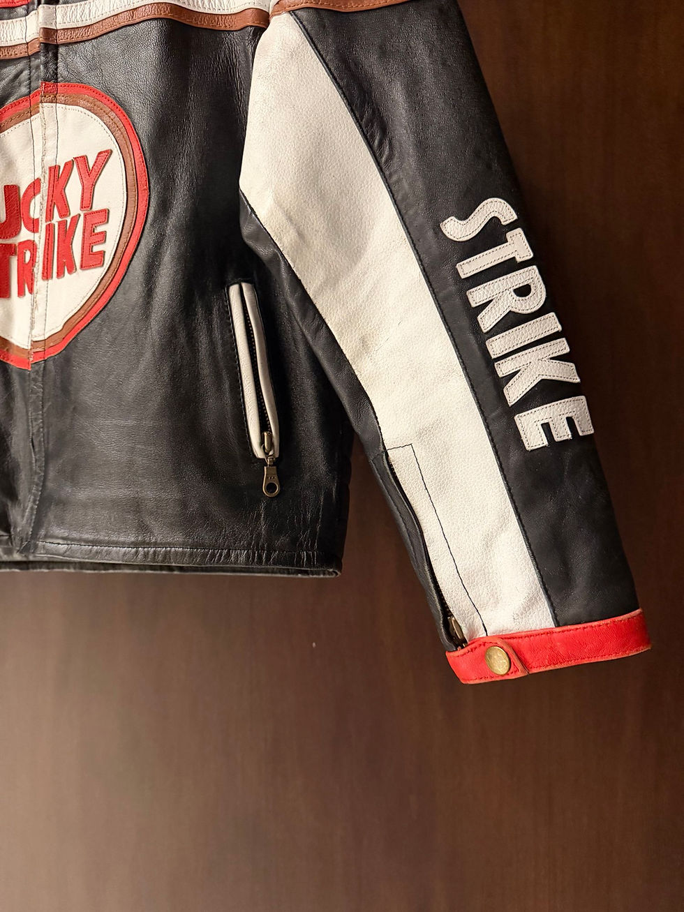 Miniatura: Vintage Ultra Rare 90s Lucky Strike Racing Leather Jacket